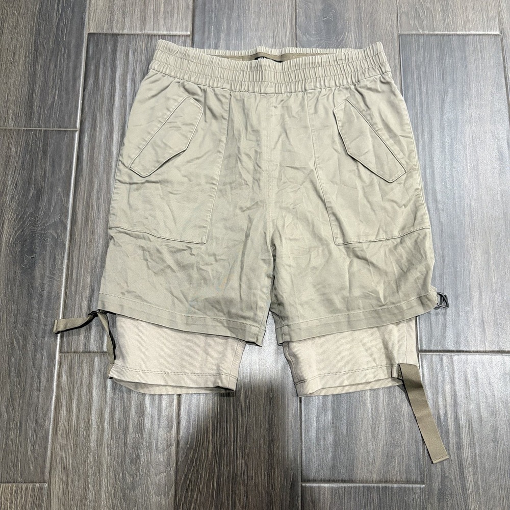 Helmut Lang  Double Layered Cuff Khaki Shorts Spring/Summer 2017 Size Medium